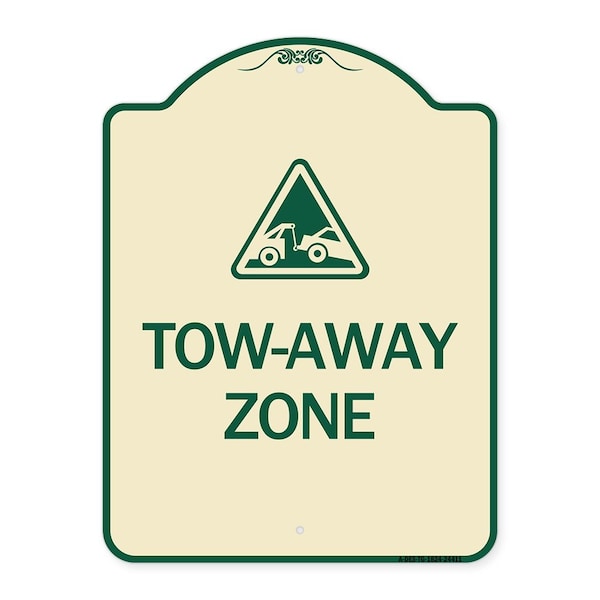 Signmission Tow-Away Zone with Graphic Heavy-Gauge Aluminum Architectural Sign, 24" x 18", TG-1824-24411 A-DES-TG-1824-24411 - main